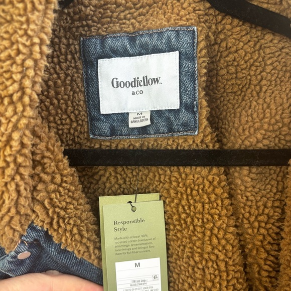 Goodfellow & Co Denim Jacket with Brown Sherpa Lining - Picture 5 of 7